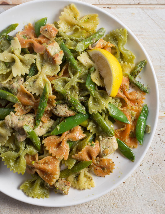 Chicken, Asparagus and Spring Pea Rainbow Pasta