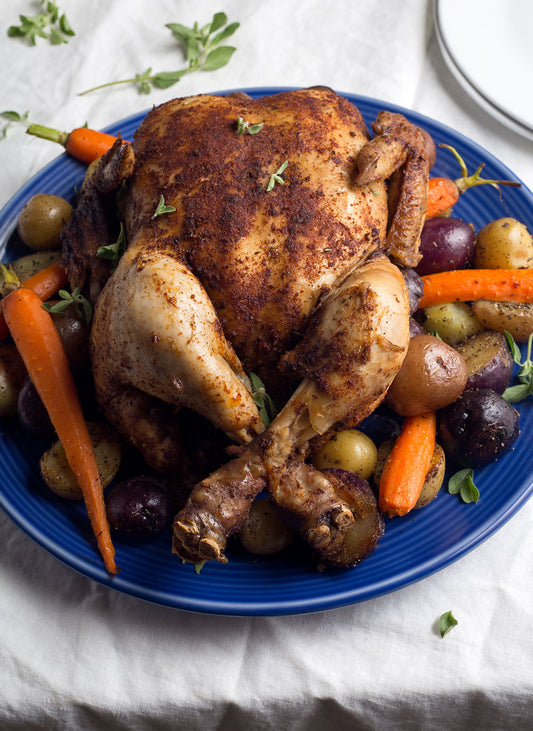Sweet and Spicy Slow Cooker “Rotisserie” Chicken